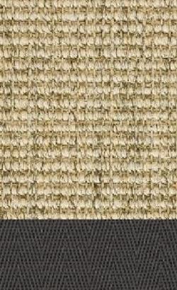 Sisal Salvador birke 086 tæppe med kantbånd i granit 045